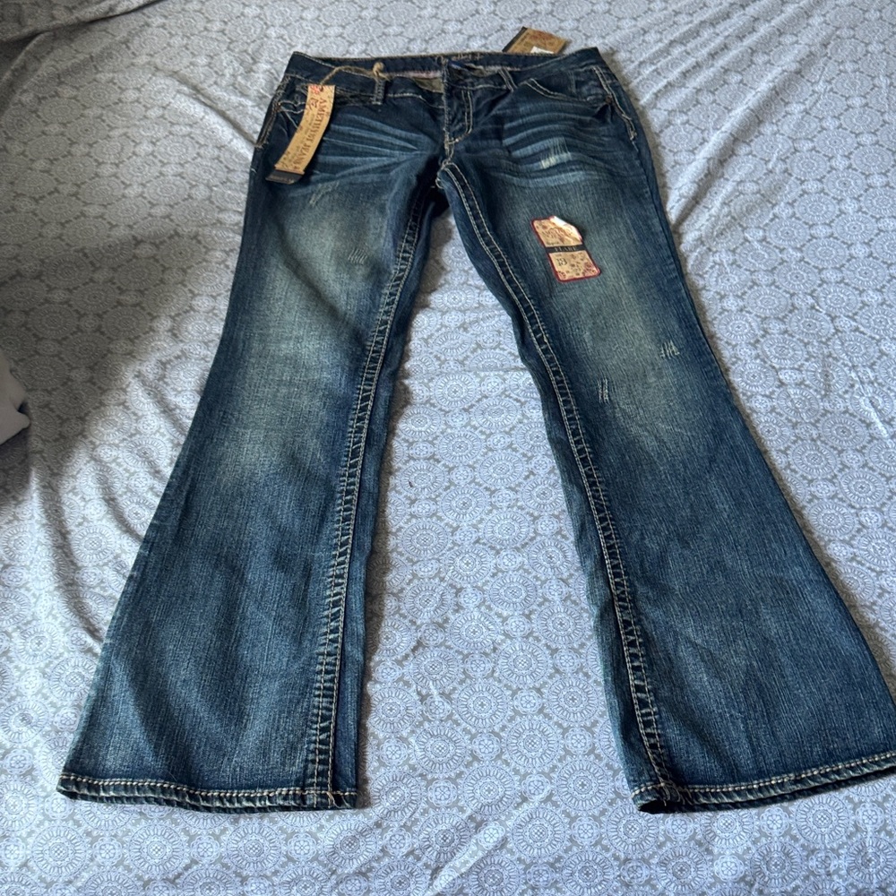 Amethyst Jeans Dark Blue Flare Leg Denim